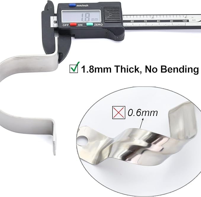 OD 3-1/8" Conduit Clamp 304 SS Pipe Support U Bracket, Tube Clamp for Large Cable/Water Pipe/Pipe, Heavy Duty Strap Clamps | OD 3-1/8" | 4 pcs