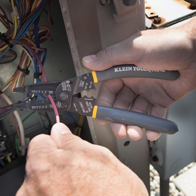 Klein Tools 1009 Multi Tool, Wire Stripper / Crimper / Wire Cutter, Made in USA, Long-Nose Multi-Purpose Electrician Tool