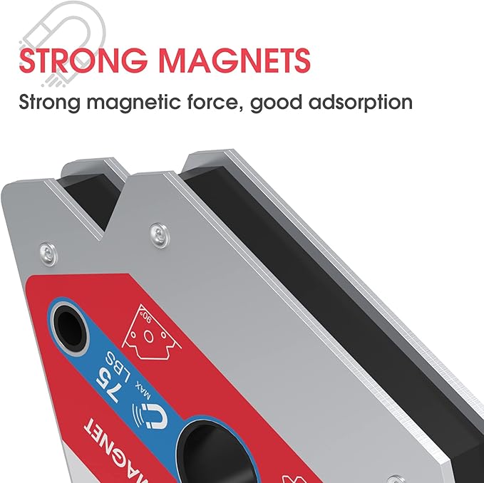 YESWELDER 75 LB Welding Magnet 2 Pieces of Magnetic Welding Holder 75 LBS Holding Power Welding Accessories