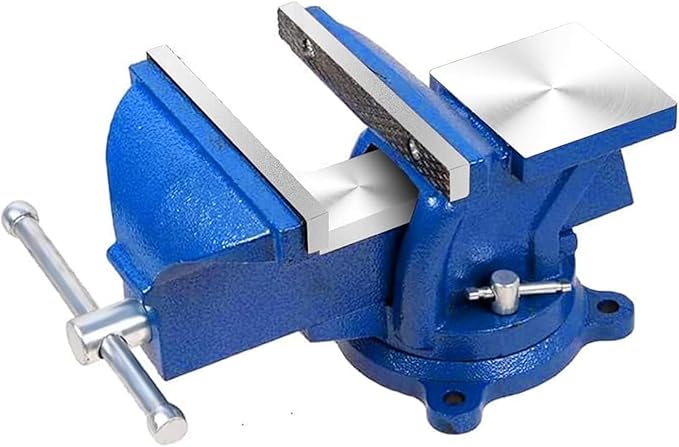 5" Heavy Duty Bench Vise with Anvil Swivel Table Top Clamp Locking Base