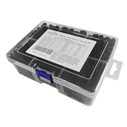 Heat Shrink Tubing Kit - 3:1 Ratio Adhesive Lined, Marine Grade Shrink Wrap Industrial Heat-Shrink Tubing - 240 PCS