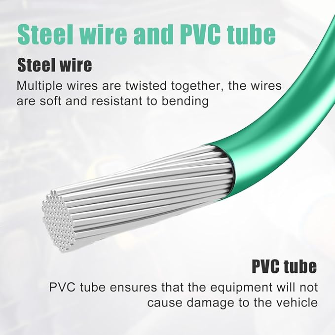 Auto Sunroof Drain Cleaning Tool, 118in Long Pipe Cleaners with Tube Cleaning Brush Syringe Hose Syringe Soft Drain Brush Pipe for Car Sunroof Trunk Wiper Hole