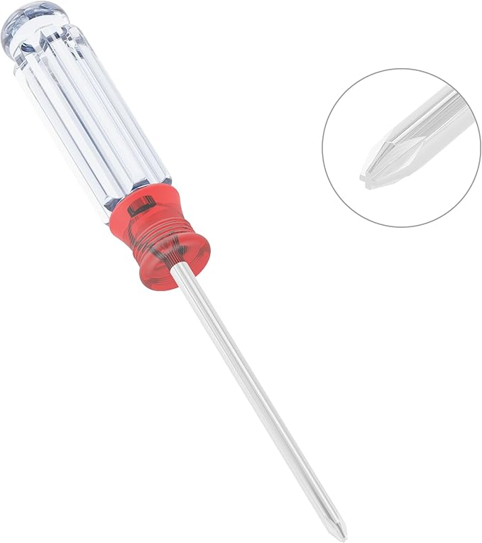 5PCS Mini Phillips Screwdriver, 3mm Cross Head with Clear Non-slip Handle for Small Appliances, 5"(127mm) Total Length, Magnetic