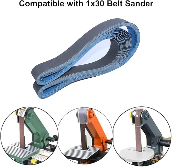 1x30 Knife Sharpening Sanding Belts Kit,1000 Fine Grit Silicon Carbide Belt Sander Belts for Metal Woodworking Wet Dry Polishing,15-Pack