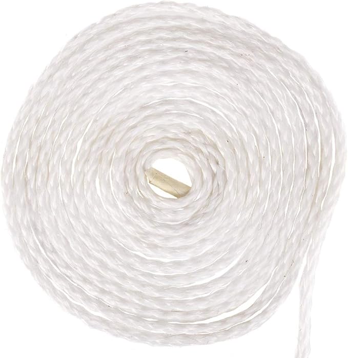 Hollow Braid Polypropylene Rope (3/8 Inch, 50 Feet, White) - Barrier Rope - Trail Marking, Crowd Control, Golf Courses