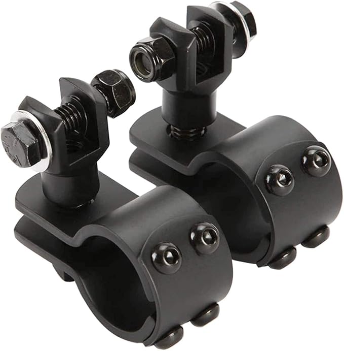 Motorcycle Footpegs 32mm Highway Crash Bar For Foot Peg Clamps Engine Guard Mounts Adapter For Fit Honda Suzuki Kawasaki Yamaha Harley Davidson, Black