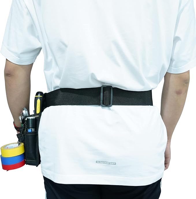 MELOTOUGH Tool Web Work Belt Buckle 2" inch Wide belt Black Simple Style for Woodworkers and Contractors