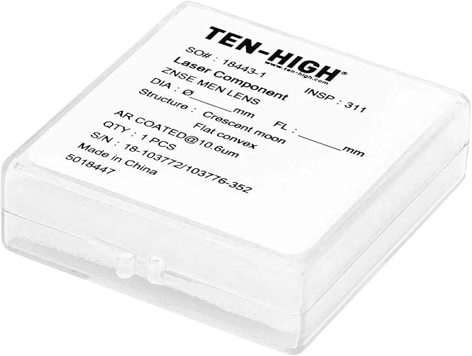 TEN-HIGH 20mm CO2 Laser Lens - ZnSe Focal Mirror for Engraving & Cutting Machine, FL76.2mm