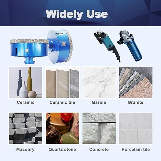 125mm Diamond Core Drill Bit for Porcelain Tile Ceramic Marble Granite Drilling,BRSCHNITT 2pcs Vacuum Brazed Diamond Hole Saw with 5/8-11 Thread (125mm 2pcs)