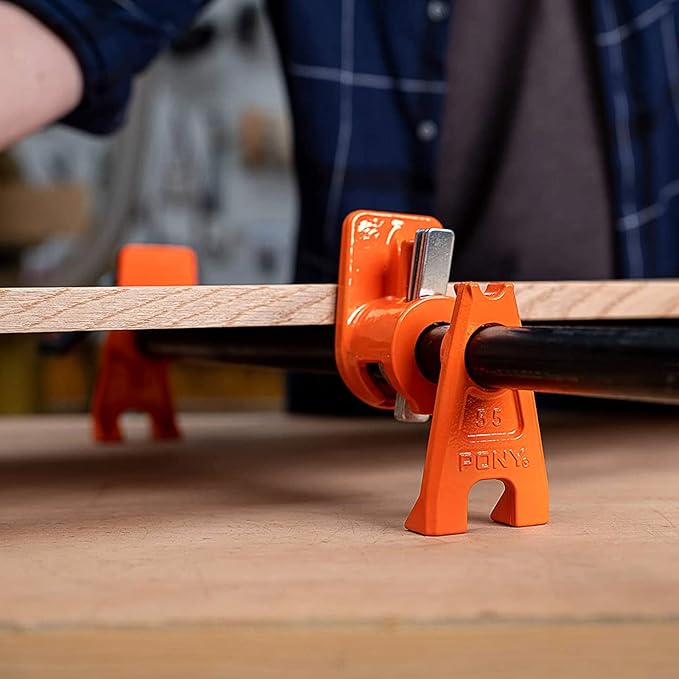 PONY PRO 2-Pack Heavy-Duty Wood Gluing Pipe Clamp Fixture for 3/4 Inch Black Pipe