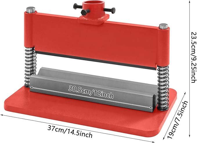 12" Press Brake Attachment for 12&20 Ton Hydraulic Press, 3/16" Bending Thickness Press Brake Attachment, Heavy-Duty Metal Bending Accessories for Metal Sheet Bending Forming Shapes (Red)