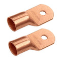 SELTERM 2pcs 250 MCM 5/16" Stud Copper Wire Lugs, Battery Lugs, Ring Terminals, Battery Cable Ends, 250 kcmil Ring Terminal Connectors, UL Heavy Duty Bare Copper Eyelets Battery Terminal Connectors