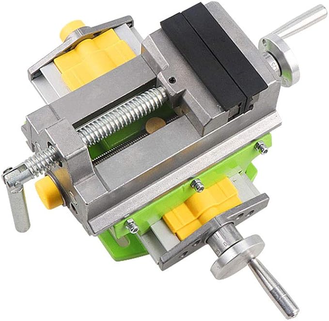 3" Cross Slide Drill Press Vise Compound Bench Table Bench Top WoodWorking Clarmp Vise Fixture Cross Slide Table 2 Axis Adjustive for Mini Drill Milling Machine (6368mf)
