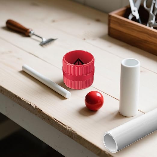 Pipe and Tubing Reamer Inner-Outer Copper Reamer Pipe Deburring Tool Alloy Steel Tubing Chamfer Tool for PVC/Ppr/Copper/Brass/Aluminum Tubes (Red)