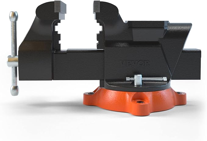 VEVOR Bench Vise, 6-inch Jaw Width 5.9-inch Jaw Opening, 360-Degree Swivel Locking Base Multipurpose Vise w/Anvil, Heavy Duty Ductile Iron Workbench Vise w/Bolts & Nuts, for Drilling, Pipe Cutting