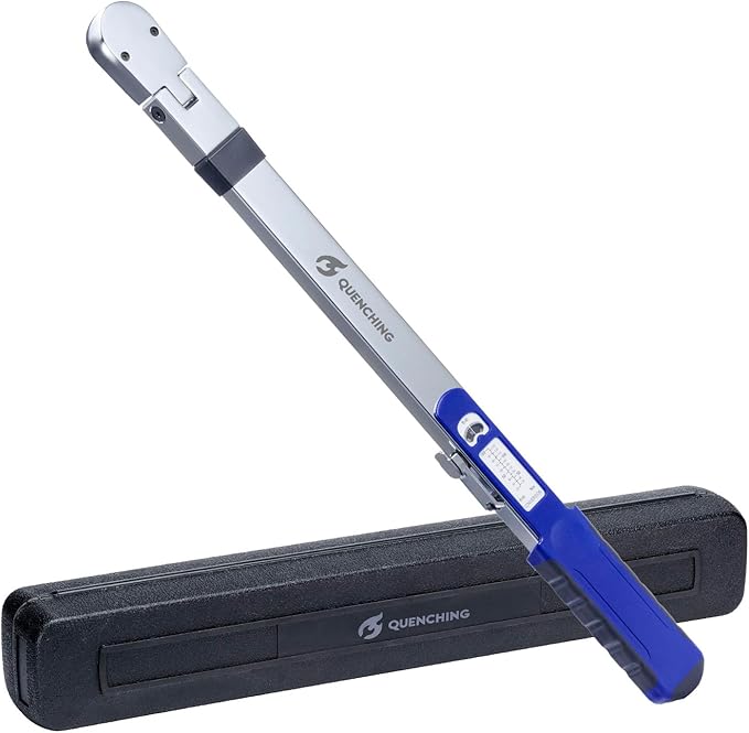 QUENCHINＧ 3/8 -Inch Drive Split Beam Torque Wrench, 20-100 ft-lb, Flex Head, 32 Teeth, Calibration-Free, Chrome Vanadium, ±4% Accuracy, Heavy Duty Torque Wrench for Mechanics and DIY Repair