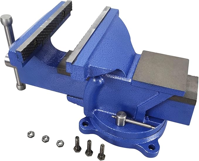 INTBUYING 8-inch Bench Vise Clamping Work-piece Heavy Duty Bench Vise with 360 Degree Swivel Locking Base for Home or Business
