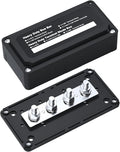 300A Bus Bar Box Nickel Plated Brass Power Distribution Block with 4xM8 (5/16 inch) Terminal Studs Negative Ground Battery Junction Block Buss Bar with Cover DC12 24 48V for Trailer Marine