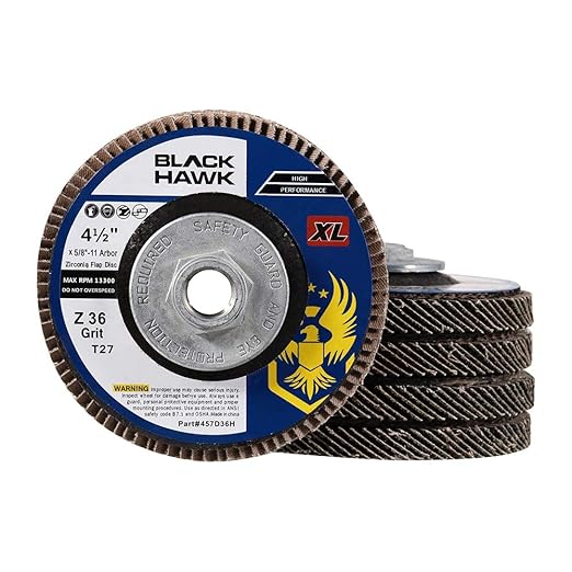 BHA High Density Zirconia Flap Discs Jumbo Grinding Wheels XL Type 27, 4.5" x 5/8"-11, 5 Pack (40 Grit)