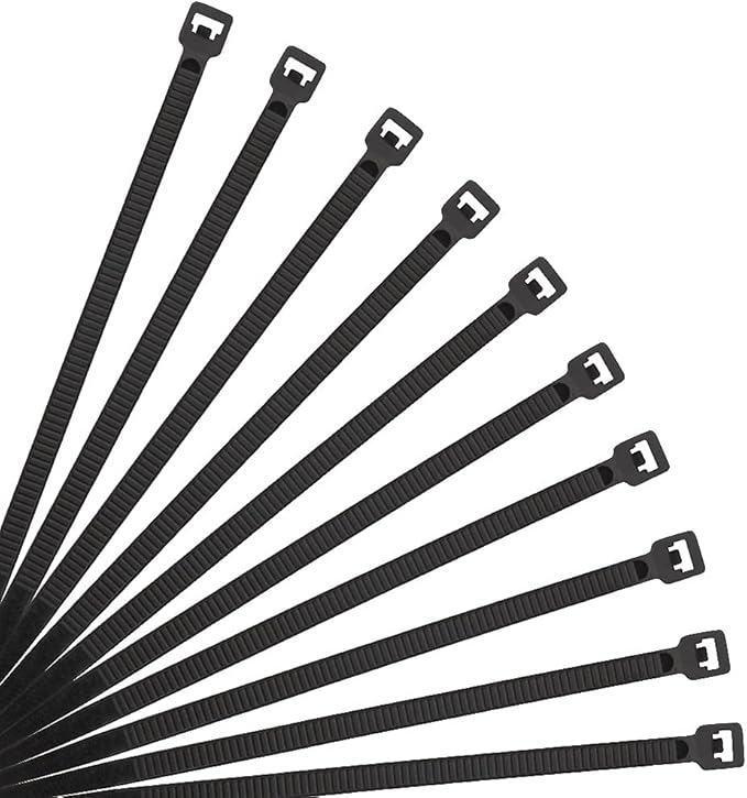 XINGO 8 Inch Black Cable Zip Ties (500 Pack), 40 Lbs Tensile Strength-Heavy Duty, Self-Locking Nylon Plastic Nylon Wire Ties for indoor and outdoor use