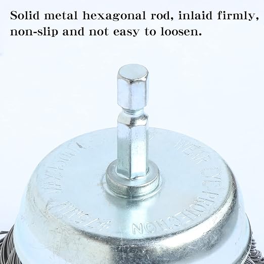 3PCS 3 Inch Knotted Wire Wheel Cup Brush and Twist End Brush Set,1/4" Shank for Drill,Perfect for Rust Removal, Corrosion and Paint
