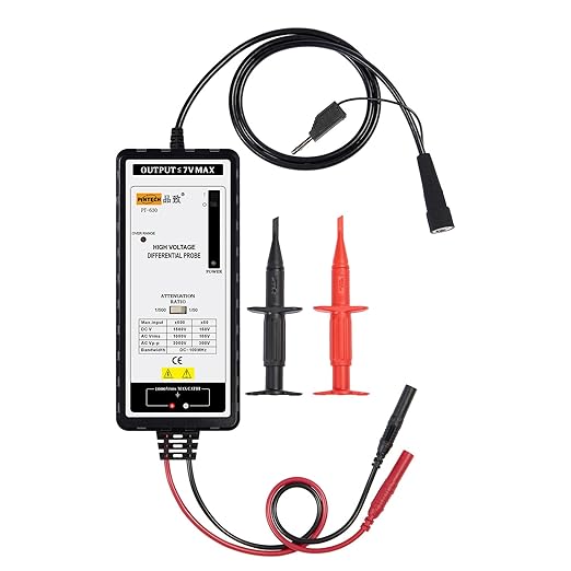 PINTECH Oscilloscope Probe 3000V, 100MHz High Voltage Differential Probe kit 3.5ns Rise Time 50X/500X Attenuation Rate, PT-630