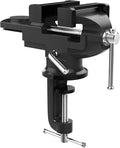 Nuovoware Table Vise 3 Inch, 360° Swivel Base Universal Home Vise Portable Bench Clamp, Clamp-on Vise Bench Clamps Fixed Tool for Woodworking, Metalworking, Cutting Conduit, Drilling, Sawing, Black