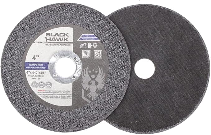 BHA Metal and Stainless Steel Thin Cut Off Wheels for Angle Grinders, 4” x .040” x 5/8” - 25 Pack