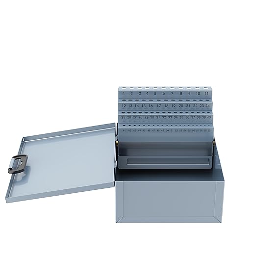 60PCS Number Size Drill Bit Index Box, Empty Metal Case (Excluding Drill Bits), #1-60