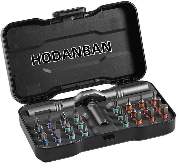 24 in 1 Magnetic Ratchet Screwdriver Set – Ratcheting Multi-Bit Screwdriver Kit with T-Handle, 24 High-Magnetic Bits, Compact & Portable for DIY, Furniture Assembly, Electronics, and Home Repair