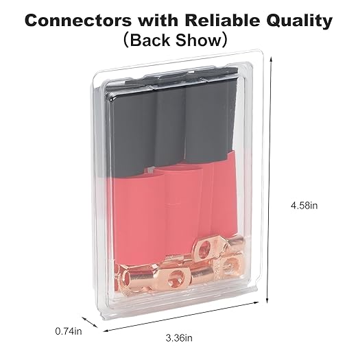 Thick Copper Electric Wire Lugs,10Pcs Bare Copper Gauge 6Awg-5/16(M8) Ring Heavy Duty Battery Cable Lugs Ends Ring Terminals Connectors with 10Pcs 3:1 Heat Shrink Tubing Assortment Kit