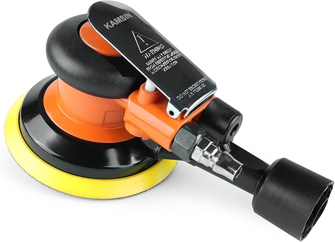 Pneumatic Random Orbital Sander 5" Air Palm Sander, Speed Adjustable Professoinal Da Sander for Woodworking, Metal and Auto Bodywork