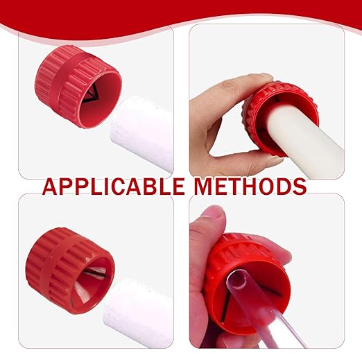 Pipe and Tubing Reamer Inner-Outer Copper Reamer Pipe Deburring Tool Alloy Steel Tubing Chamfer Tool for PVC/Ppr/Copper/Brass/Aluminum Tubes (Red)