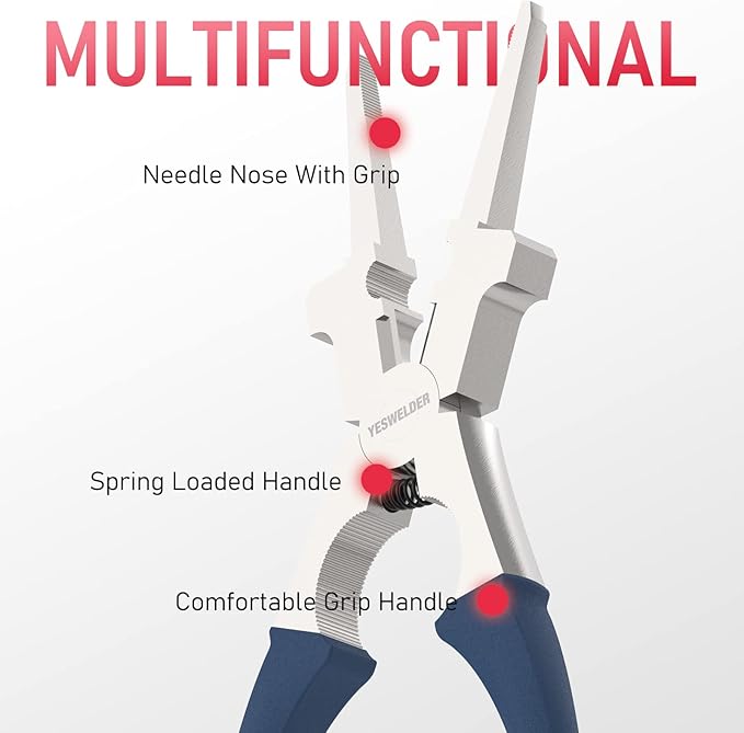 YESWELDER 8" MIG Welding Pliers, Anti-Rust and Durable High-Carbon Steel, All-In-One Multifunctional MIG Pliers for Professional Welding