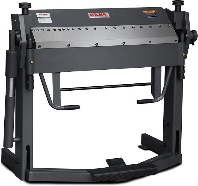 KAKA INDUSTRIAL Pan and Box Brake, 40-Inch Sheet Metal Brake Machine with Fingers, 12-Gauge Mild Steel Capacity Box and Pan Brake with Foot Clamp PBB-4012