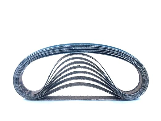 3/8 x 13 Inch Sanding Belts - Starcke Premium 100 Grit Blue Zirconia Cloth Belt Sanders for Woodworking, Metal, Composites & Aluminum, Autobody Sandpaper Belts, Narrow Air File Belt Sanding - 30 Pack