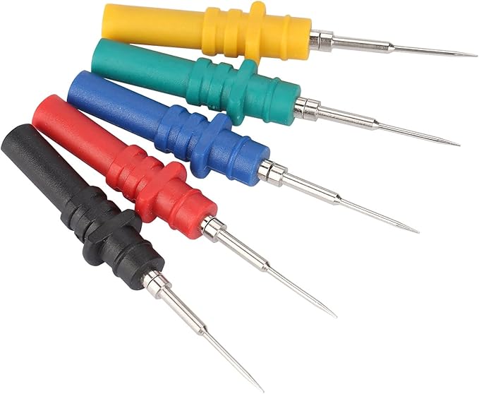 5pcs Oscilloscope Probes Pins and 20pcs Replacement Needles Automotive Diagnosis Test Repair Tools Piercing Needle Probes for Auto Maintainance