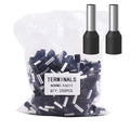 Fidioto AWG10 Wire Ferrules Terminals, 250pcs Black Pin Terminals, Copper & Nylon Material, Ideal for Electric, Industrial, Chemical & Power Control Systems
