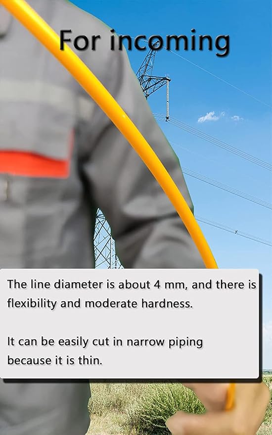 Fish Tape Steel Wire Puller 4mm 67-Foot With a wire storage caseWire-through tool Twist-shaped wire for wiring, and incoming lines in the attic, etc Dual Range for Broad Application[4mm 67-Foot]