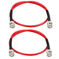 BNC Cable - 2FT 2PCS RG58 50 ohm BNC Male to Male Coax Cables low loss BNC Extension Coaxial Cable with BNC Adapter Connector for Antennas, RF Radios, Modems, Oscilloscopes, Spectrum, etc (Red)