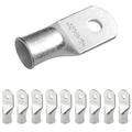 SELTERM 10pcs 2/0 AWG-1/4 Stud Tinned Copper Wire Lugs, Heavy Duty Battery Cable Ends,00 Gauge Ring Terminals, UL Battery Lugs Marine Grade Copper Eyelets Electrical Battery Terminal Connectors