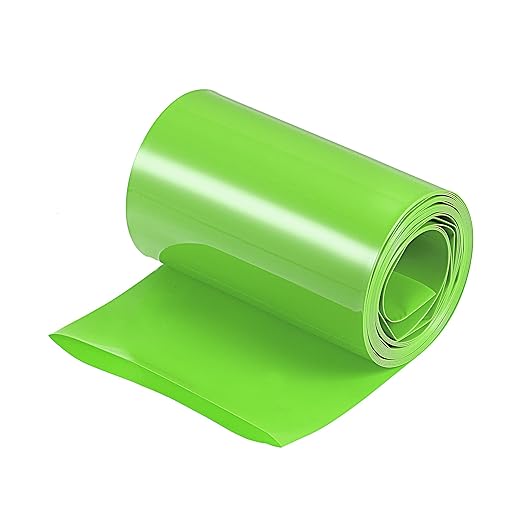 MECCANIXITY Battery Wrap PVC Heat Shrink Tubing 55mm Dia 85mm Flat 10 Feet(3meters) Light Green Good Insulation for Battery Pack