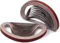 1/2 Inch x 18 Inch Sanding Belts, 120 Grit Aluminum Oxide Sandpaper for Woodworking, Metal Polishing, 24 Pack(1/2x18 Inch,120 Grit)