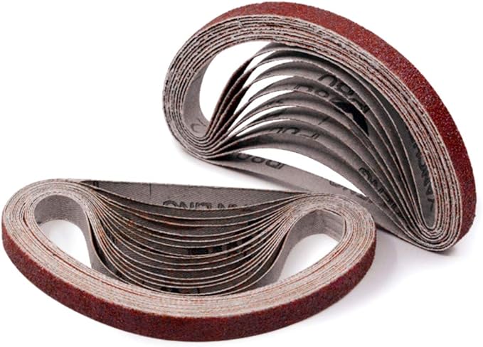 1/2 X 18 Inch Sanding Belt, 60 Grit Aluminum Oxide Craftmas Belt Sandpaper for Mini Air Belt Sander, 24 Pack(1/2x18 Inch,60 Grit)
