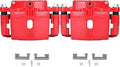 SCITOO Front Left+Right Brake Calipers With Bracket 18-B4728 18-B4729 Red Compatible For Cadillac 2002-2006 For Chevrolet 1999-2009 For GMC 1999-2008 For Hummer 2003-2008