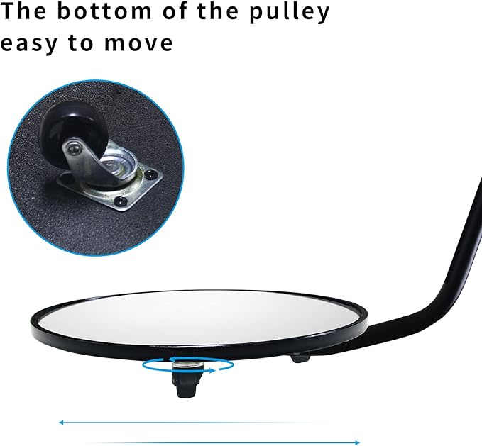 Under Vehicle Inspection Mirror,12 Inch Convex Search Mirror with Adjustable Telescoping Handle and Mirror Angle for Security Check Under Cars, Trucks, Equipments, Over Shelves and Corners