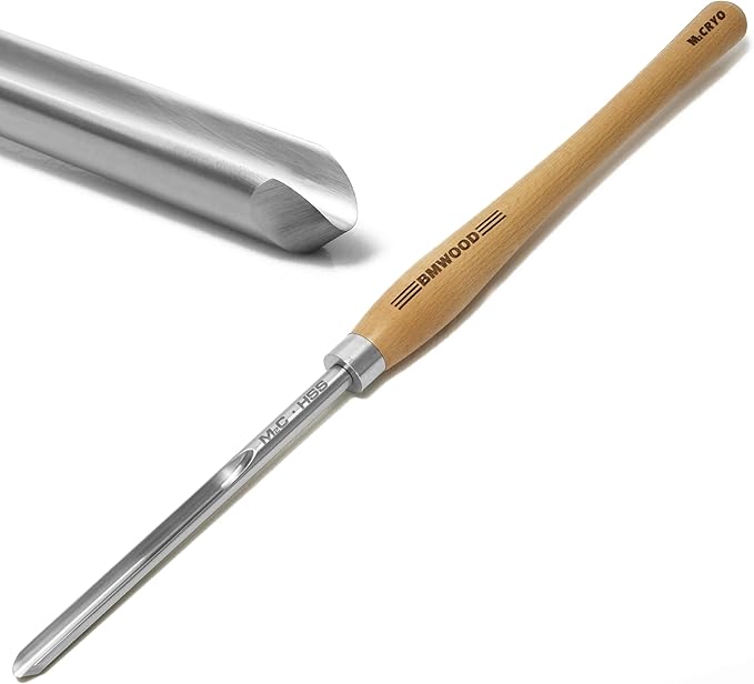 Cryo M2 HSS Bowl Gouge 1/2" Bowl Gouge (5/8" dia.) with 15-1/2" Beech Handle for Woodturning Chisels, Woodlathe Tools.