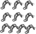 10pcs 30mm 2 Hole U-Tube Strap Clamp, 304 Stainless Steel with EPDM Rubber Lined Clip, Double-Layer Gaskets Rubber Cushioned Insulated Clamp for Tube, Pipe or Wire Cord Installation