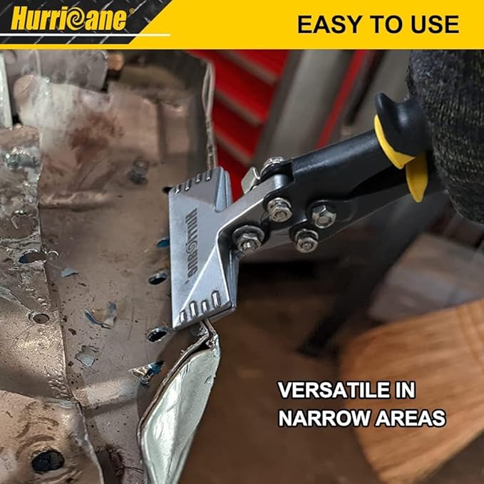 HURRICANE 3inch Sheet Metal Hand Seamer, Heavy Duty Bender for Metal Flattening, Precision Duckbill Pliers and Sheet Metal Tongs, Ideal for HVAC Projects, Ergonomic Straight Flat Smooth Jaw