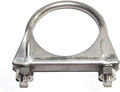 3 Inch Stainless Steel Heavy Duty U-Bolt Exhaust Muffer Clamp (76mm), Saddle Design with Reinforced Ribs